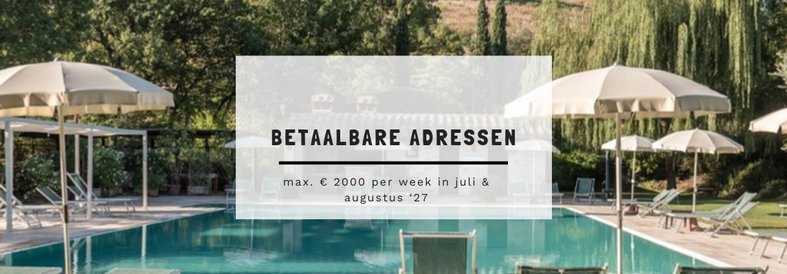 Betaalbare adressen zomer '27